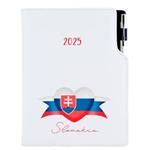 Diář DESIGN denní B6 2025 - bílá - Slovensko - vlajka