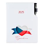 Diář DESIGN týdenní B5 2025 - bílá - Česko - vlajka