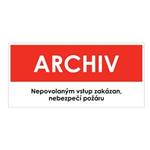 ARCHIV, červená, plast 1 mm 190x90 mm