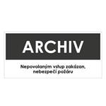 ARCHIV, šedá, plast 1 mm 190x90 mm