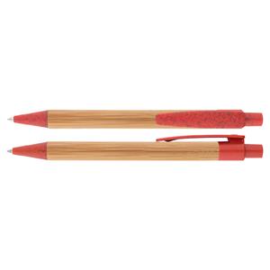 Bambusové kuličkové pero Panda - červená