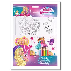 BARBIE DREAMTOPIA – Pastelky, omalovánky, samolepky - fialová