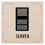 Cedulka na dveře - Server - piktogram, dřevěná tabulka, 80 x 80 mm