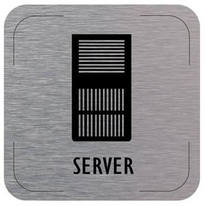 Cedulka na dveře - Server - piktogram, hliníková tabulka, 80 x 80 mm