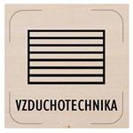 Cedulka na dveře - Vzduchotechnika - piktogram, dřevěná tabulka, 80 x 80 mm