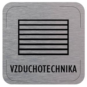 Cedulka na dveře - Vzduchotechnika - piktogram, hliníková tabulka, 80 x 80 mm