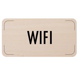 Cedulka na dveře - Wi-Fi, dřevěná tabulka, 160 x 80 mm
