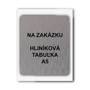 Cedulka na zakázku, hliníková tabulka, formát A5