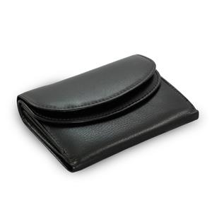 Černá dámská kožená dvouklopnová peněženka