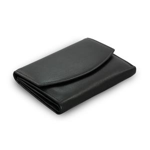 Černá dámská kožená peněženka s 2 klopnami