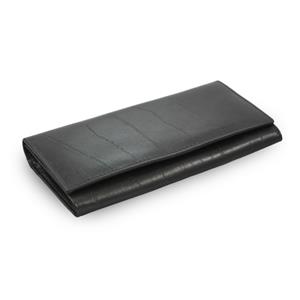 Černá dámská kožená psaníčková peněženka s klopnou