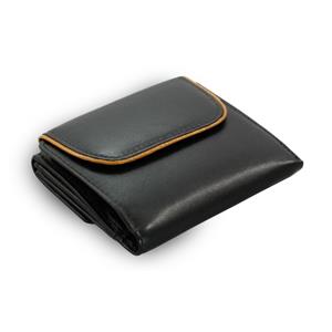 Černo-hnědá dámská kožená peněženka s 2 klopničkami