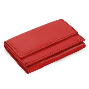 Červená dámská kožená mini peněženka