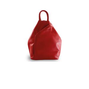 Červený kožený batůžek