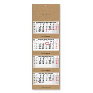 Čtyřměsíční kalendář Kvatro Kraft skládaný Slovenský 2027 - šedý