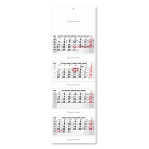Čtyřměsíční kalendář Kvatro skládaný polský 2027 - šedý