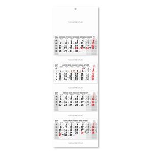 Čtyřměsíční kalendář Kvatro skládaný Slovenský 2027 - šedý