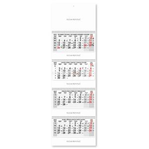 Čtyřměsíční kalendář Kvatro skládaný Slovenský se spirálou 2023 - šedý