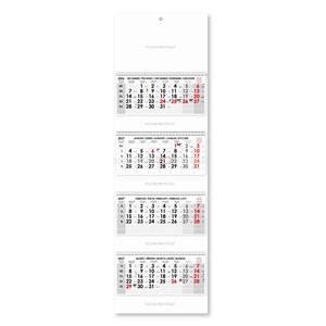 Čtyřměsíční kalendář Kvatro skládaný Slovenský se spirálou 2027 - šedý