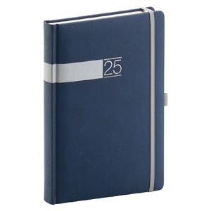 Denní diář 2025 A5 Twill - modro-stříbrná