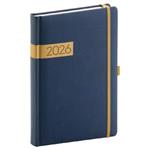 Denní diář 2026 A5 Twill - modro-zlatá