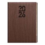 Denní diář 2026 Ctirad s výsekem Wood A5 - hnědá