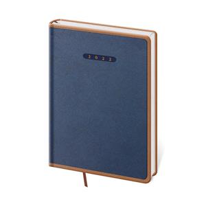 Denní diář A5 2022 Elegant - modro/hnědá