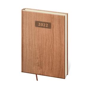 Denní diář A5 2022 Wood - světle hnědá