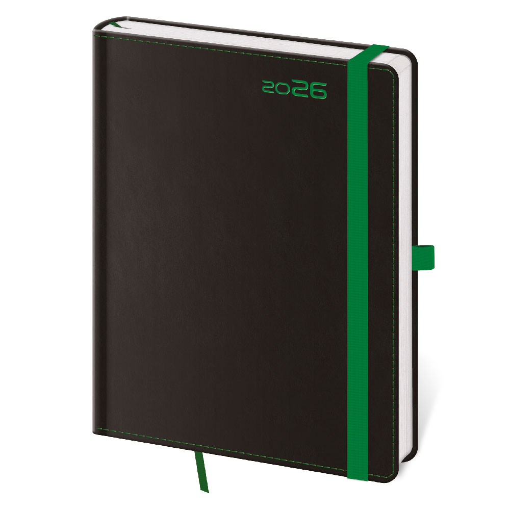 Denní diář A5 2026 Black Green