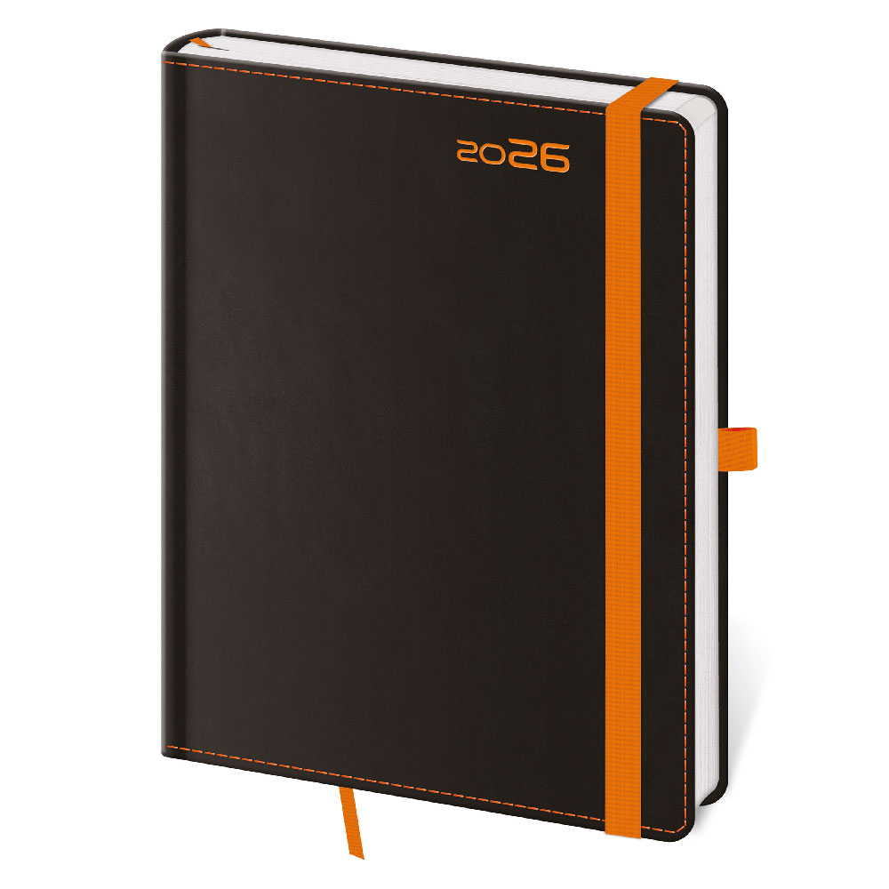 Denní diář A5 2026 Black Orange