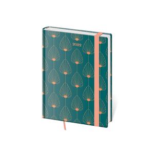 Denní diář B6 2022 Vario s gumičkou - Leaves