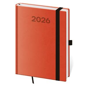 Denní diář B6 2026 Print Pop - oranžová