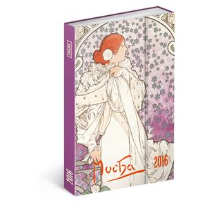 Diář Alfons Mucha týdenní B6 magnetický 2016