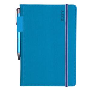 Diář AMOS týdenní speciál A5 2027 - modrá/modrá gumička