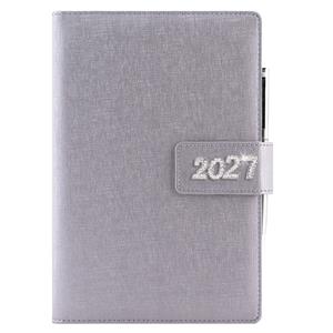 Diář BRILIANT denní A5 2027 český - stříbrná