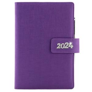 Diář BRILIANT denní B6 2024 polský - fialová
