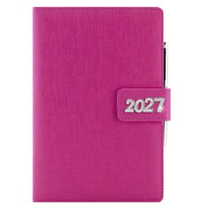 Diář BRILIANT denní B6 2027 - růžová