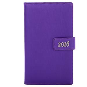 Diář Briliant týdenní kapesní 2016 český - fialová