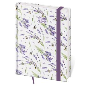 Diář denní B6 2026 Vario - Lavender s gumičkou