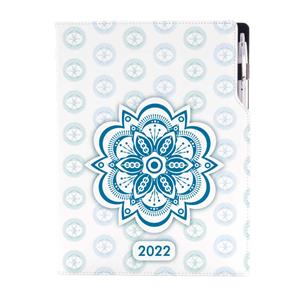 Diář DESIGN denní A4 2022 - Mandala modrý