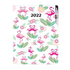 Diář DESIGN denní A4 2022 - Plameňák