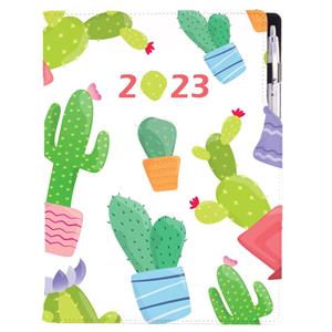 Diář DESIGN denní A4 2023 - Kaktus