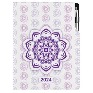 Diář DESIGN denní A4 2024 - Mandala fialový