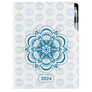 Diář DESIGN denní A4 2024 - Mandala modrý