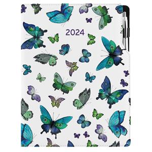 Diář DESIGN denní A4 2024 polský - Motýli modří