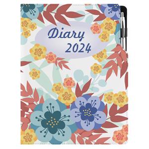 Diář DESIGN denní A4 2024 polský - Podzimní květiny
