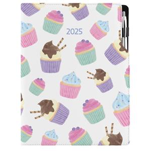 Diář DESIGN denní A4 2025 - Cupcake