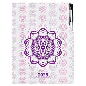 Diář DESIGN denní A4 2025 - Mandala fialový