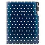 Diář DESIGN denní A4 2025 - modrá - puntíky