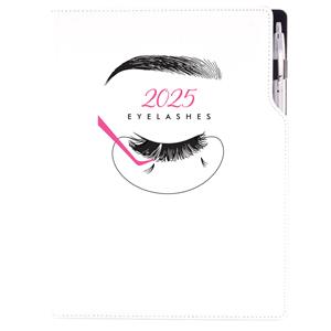 Diář DESIGN denní A4 2025 polský - KOSMETICKÝ Eyelashes